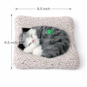 Sleeping Cat Showpiece for Home & Car Dashboard Decor | Soft Fur Look