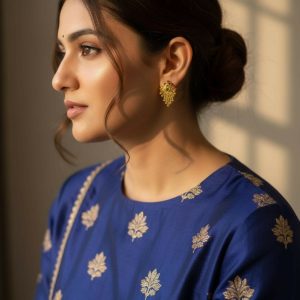 5 Line Side Latkan Golden Earrings with Mina for Women & Girls – Fancy Gift