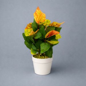 Artificial Decorative Leaf Plant with Pot for Home & Office Table Décor