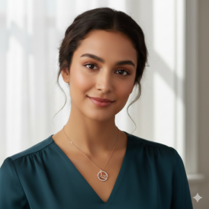 Rose Gold Plated Love Circle Necklace AD Pendant