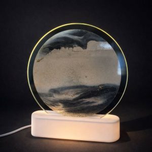 LED Round Static Grey Sand Art Lamp | Modern Ambient Decorative Night Light