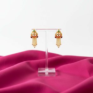 Nice 5 Line Golden Earrings for Women & Girls – Traditional Fancy Jewellery Gift