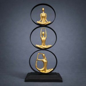 Golden Yoga Meditation Figurine Showpiece Decorative Table Decor