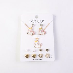 Korean Cute Multicolor Pendant, Earrings & Stud Combo For Girls And Women(Pack of 6)
