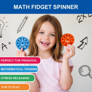 Math Fidget Spinner for Kids | Educational Multiplication & Number Learning Toy (9 PC)