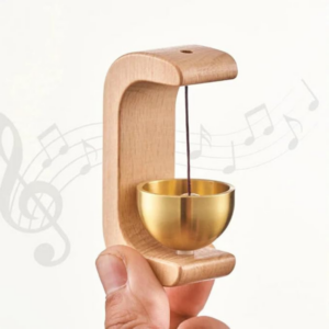 Handcrafted Wooden Door Bell with Premium Brass Bell | Elegant Hanging Door Chime for Home Entrance, Living Room, Café & Shop Décor | Soft Soothing Tone | Luxury Minimalist Wooden Frame Doorbell for Main Door & Indoor Spaces