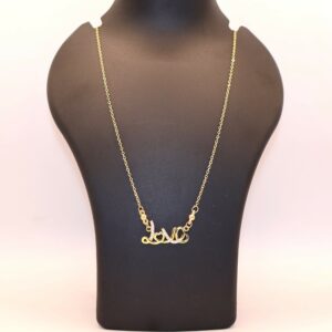 Love Gold Plated AD Pendant Necklace For women and girls