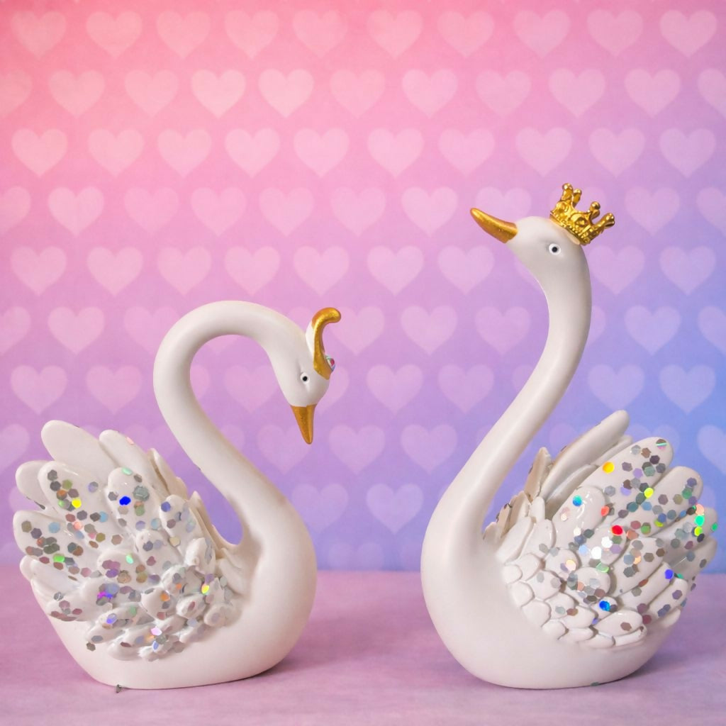 Decorative Swan Couple Showpiece Set for Home, Table & Gift Decor - Image 3
