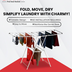 Foldable Stainless Steel Clothes Drying Rack | Single Layer | Rust-Resistant | 150 x 76 x 102 cm | Heavy-Duty