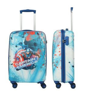 Novex Marvel Captain America Kids Polycarbonate Trolley Bag for Boys Travel Luggage with Spinner Wheel (18 Inch)