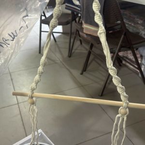 Macrame Hanging Shelf Rope Wall Decor Wooden Plant Display Rack