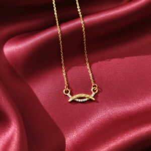 Dainty Gold Plated AD Necklace For women and girls