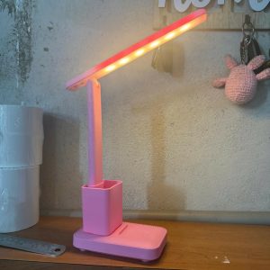 Rechargeable LED Desk Lamp with Pen Stand, Foldable Study Table Light
