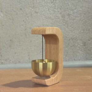 Handcrafted Wooden Door Bell with Premium Brass Bell | Elegant Hanging Door Chime for Home Entrance, Living Room, Café & Shop Décor | Soft Soothing Tone | Luxury Minimalist Wooden Frame Doorbell for Main Door & Indoor Spaces