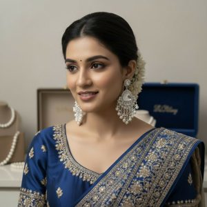 Heritage Pearl & Kundan Statement Earrings – Handcrafted Traditional Bridal Jhumkas