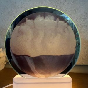 LED Round Static Brown & Beige Sand Art Lamp | Ambient Decorative Night Light