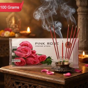 Pink Rose Incense Sticks Charcoal-Free Fragrance Agarbatti for Home Temple Pooja Meditation Prayer Aromatic Dhoop Sticks Pack