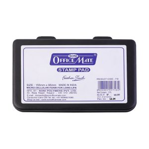 OfficeMate Black Feather Touch Stamp Pad for Office And School Use (155x95 mm)