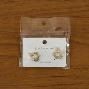 Butterfly Pearl Crystal Stud Earrings for Women And Girls