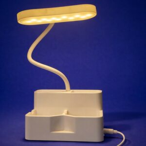 LED Study Desk Lamp with Pen Stand, 3 Color Modes, Adjustable Arm