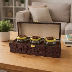 Wooden Dry Fruit & Mukhwas Storage Gift Box
