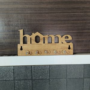 Wooden Key Holder for Wall “Home” – Handcrafted MDF Key Organizer | Decorative Wall Key Stand