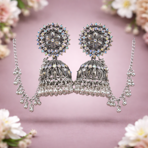 beautiful elegant jhumka earrings with kanchain