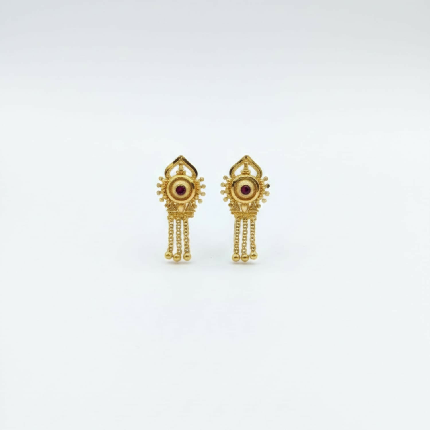 Nice 3 Line Golden Earrings for Women & Girls – Traditional Fancy Jewellery Gift - Image 4
