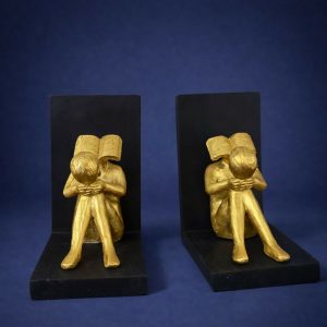 Creative Reading Man Bookend Statue Decorative Book Holder Set