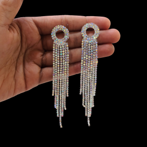 ELEGANT LONG EARRINGS WITH FULL OF DIAMOND