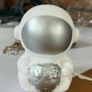 Silver Astronaut Moon LED Night Lamp Kids Bedroom Table Decor Light