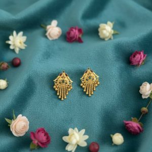 5 Line Side Latkan Golden Earrings with Mina for Women & Girls – Fancy Gift