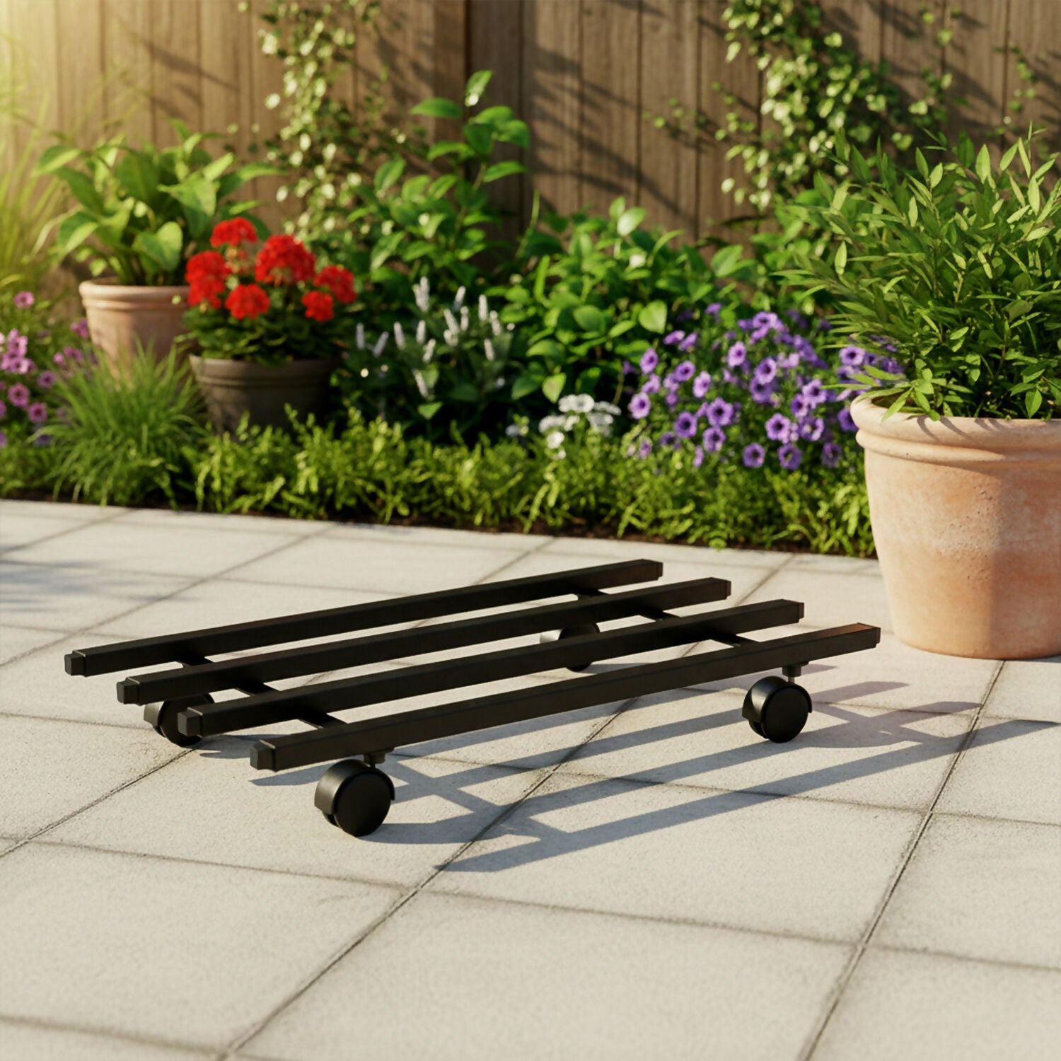 Heavy-Duty Rolling Metal Plant Stand – Mobile Garden Display Trolley - Image 2