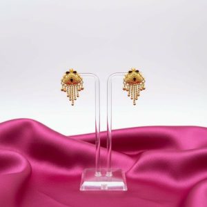 5 Line Side Latkan Golden Earrings with Mina for Women & Girls – Fancy Jewellery Gift