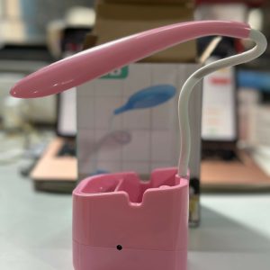 Pink LED Desk Lamp with Pen Holder and Phone holder for Study Table and Kids Room Decor