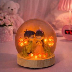 Romantic Couple Dome Lamp for Bedroom, Table & Gift Decor