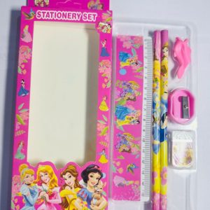 Kids Princess Stationery Set with 2 Pencils, Ruler, Eraser, Sharpener & Grip