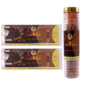 Sandal Flora Incense Sticks Creamy Sandalwood Aroma for Meditation & Rituals