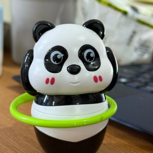 Wind-Up Rotating Panda Toy with Spinning Ring for Kids