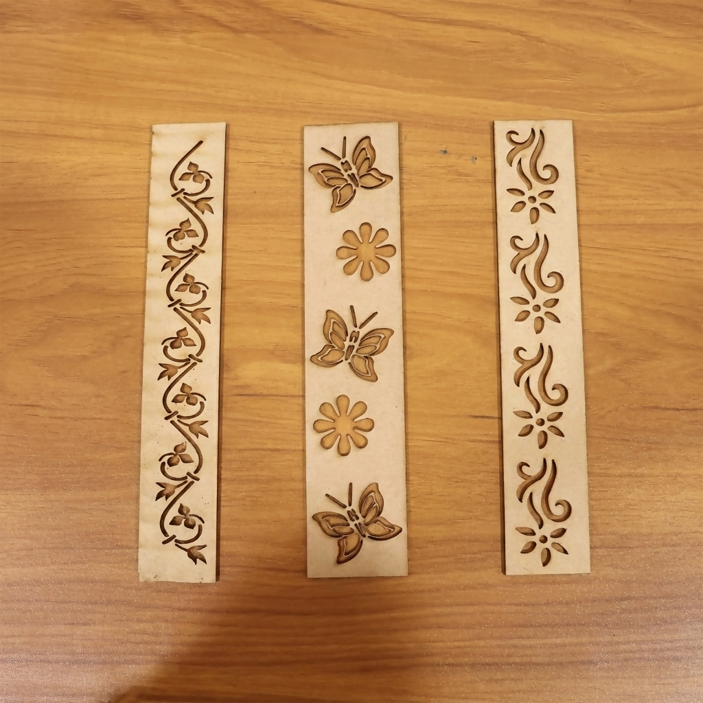 Wooden Rangoli Border Stencils - Set of 3 Reusable Umbra Patti - Image 5