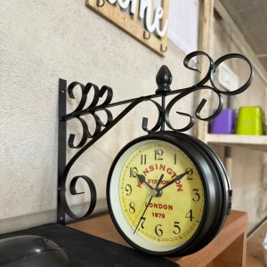 Vintage Double Sided Wall Clock Retro Station Style Decorative Clock