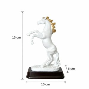 White Horse poly-resin Showpiece for Home Decor | Lucky Horse Statue | Office Table Decor
