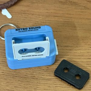 Retro Cassette Tape Keychain Sound Toy with Button Click Sound