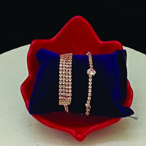 Rose Gold Plated Pack Of Stone Bracelet