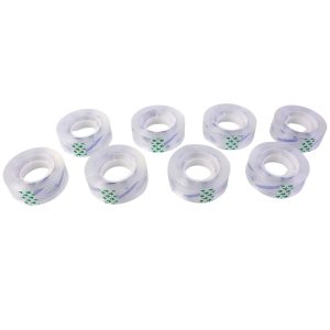 Crystal Clear Cello Tape Transparent Adhesive Packing Tape Rolls (33x18mm/8Pcs)