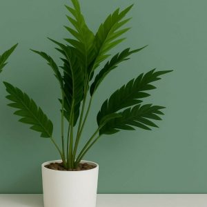 Artificial Palm Leaf Plant with Pot for Home & Office Table Décor