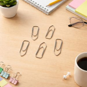 Nickel Plated Paper Clips Strong Metal Wire Clips for Office, School and Home Use (70 Pcs)