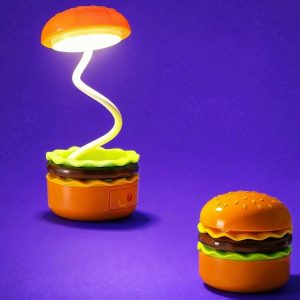 Burger Style LED Desk Lamp with Pencil Sharpener for Kids Study Table