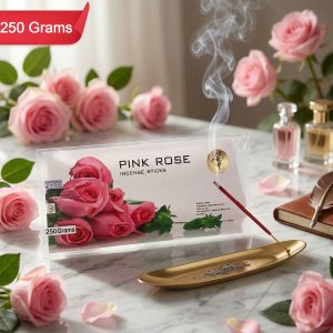 Pink Rose Incense Sticks Charcoal-Free Fragrance Agarbatti for Home Temple Pooja Meditation Prayer Aromatic Dhoop Sticks Pack
