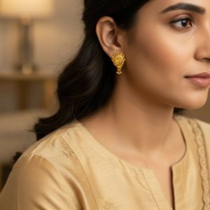 3 Drops Golden Earrings for Women & Girls – Traditional Fancy Jewellery Gift